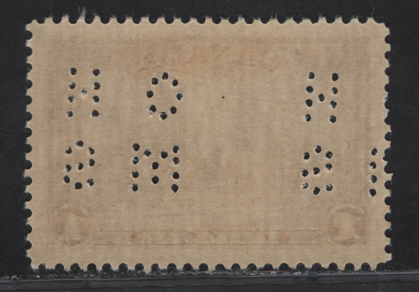 Lot 329 (C) Canada #O9-245 $1 Deep Reddish Violet Chateau De Ramezay, 1938 Pictorial Issue, A VFOG Single On Paper/Gum Type CBN-R, Perf 11.9, With 4-Hole OHMS Perfin From Pos.1