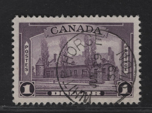 Lot 333 (C) Canada #245 $1 Deep Reddish Violet Chateau De Ramezay, 1938 Pictorial Issue, A Very Fine Used Single On Paper Type CBN-U, Perf 12. With Beautiful SON, June 29, 1939 Whitehorse, Yukon Cancel