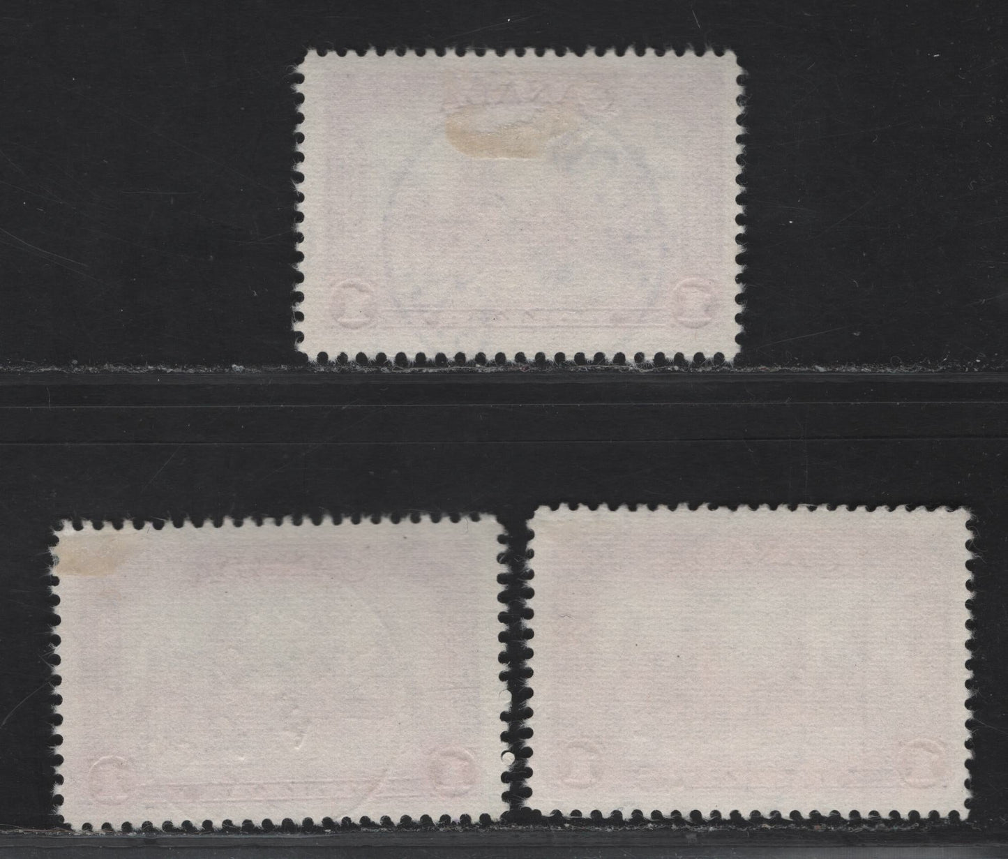 Lot 338 (C) Canada #245i $1 Deep Reddish Aniline Violet Chateau De Ramezay, 1938 Pictorial Issue, 3 F & VF Used Singles On Paper Type CBN-L, Perf 11.9x12,11.9, 12x11.9