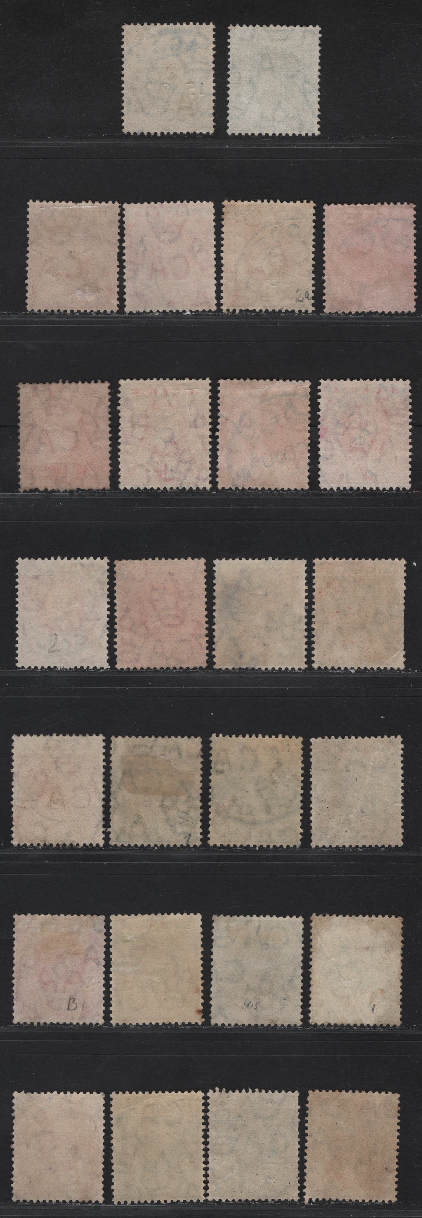 Nigeria SG#1, 2-2a 1/2d - 1d Green - Carmine Red King George V, 1914-1929 KGV Imperium Keyplate Issue, Wmk Multiple Crown CA, 26 Fine/Very Fine Used Singles