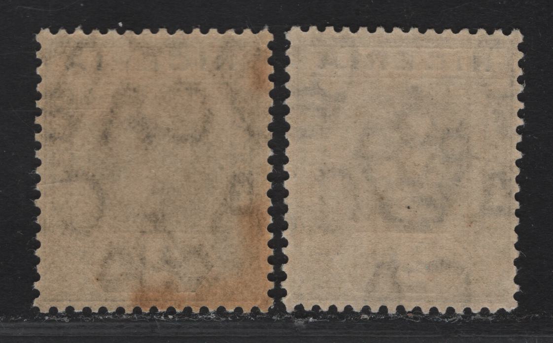 Lot 58 Nigeria SG#3 2d Gray & Deep Gray King George V, 1914-1929 KGV Imperium Keyplate Issue, Wmk Multiple Crown CA, 2 F/VFNH Singles, The Gray Shade Is On Paper With Transparent Watermark, Some Gun Toning On That Stamp As Well