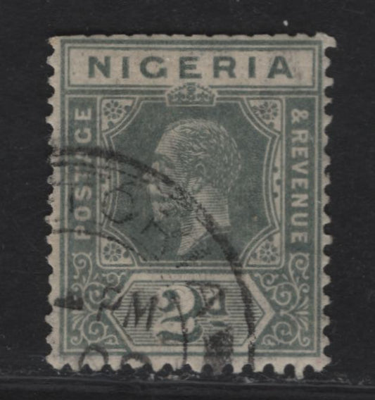 Lot 60 Nigeria #3var 2d Deep Grey, 1914-1929 King George V Imperium Keyplate Issue, Wmk Multiple Crown CA, A Very Fine Used Booklet Single From Either SB2 Or SB3