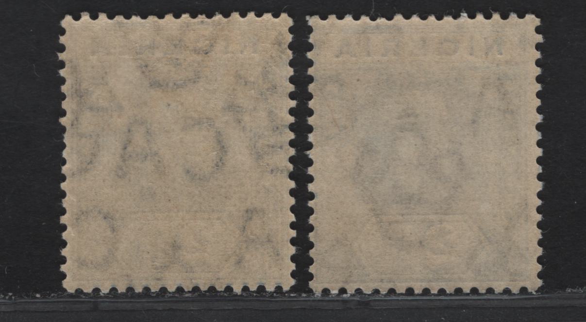 Lot 62 Nigeria #4 2 1/2d Deep Bright Blue & Bright Blue, 1914-1929 King George V Imperium Keyplate Issue, Wmk Multiple Crown CA, 2 F & VF NH Singles With Normal And Transparent Watermarks
