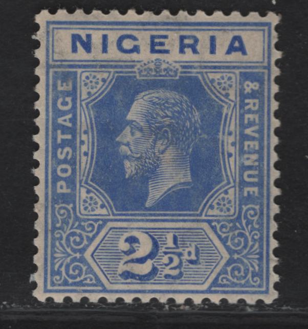 Lot 63 Nigeria #4a 2 1/2d Dull Blue, 1914-1929 King George V Imperium Keyplate Issue, Wmk Multiple Crown CA, A VFNH SIngles On Paper With Transparent Watermark & Toned Gum