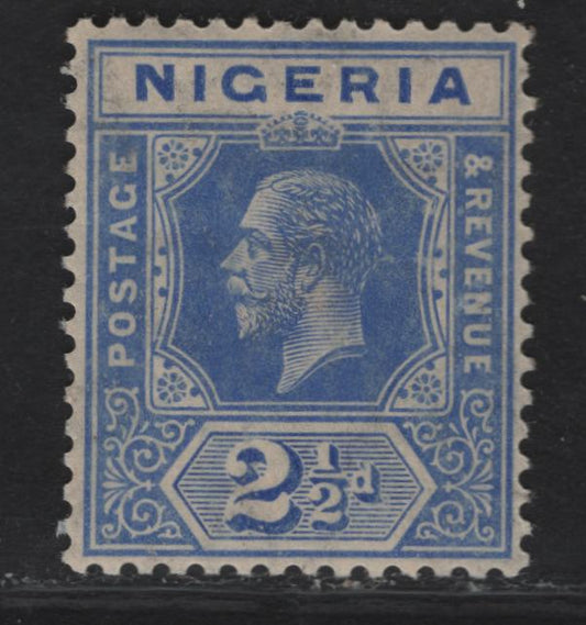 Lot 63 Nigeria #4a 2 1/2d Dull Blue, 1914-1929 King George V Imperium Keyplate Issue, Wmk Multiple Crown CA, A VFNH SIngles On Paper With Transparent Watermark & Toned Gum
