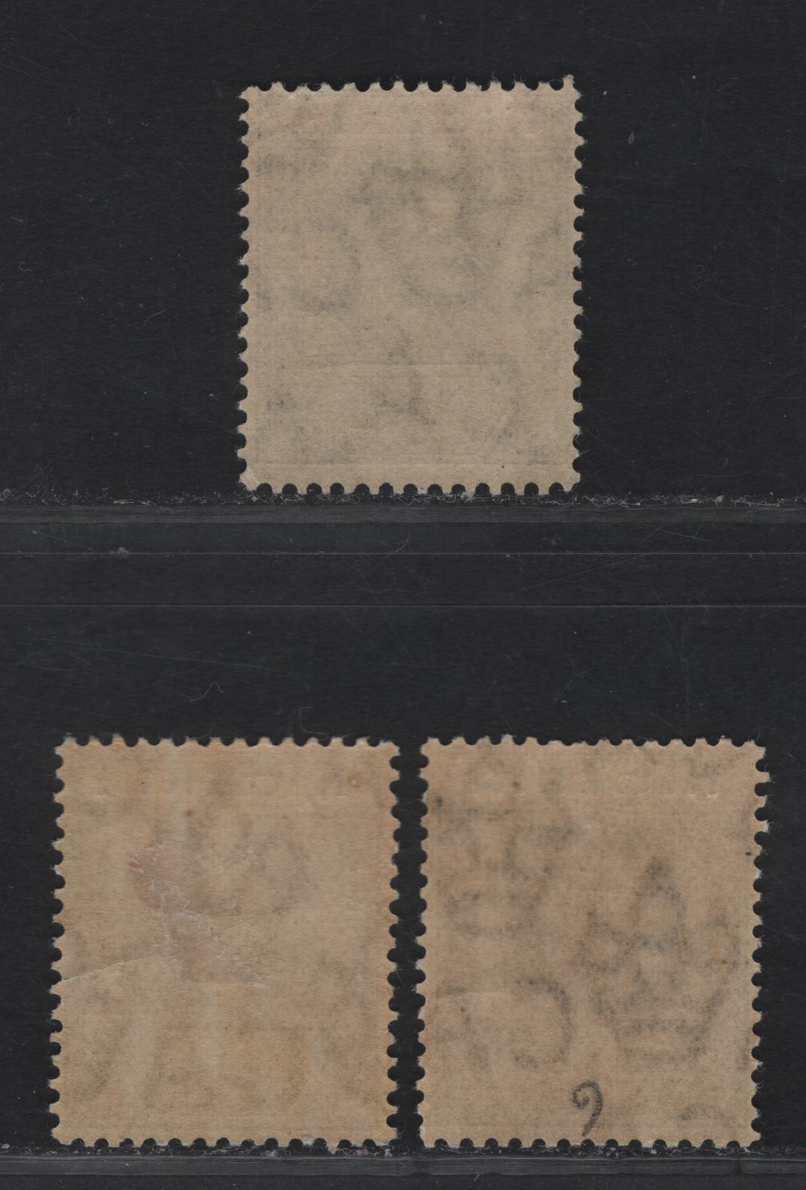 Lot 66 Nigeria #4 2 1/2d Blue, Bright Blue & Deep Bright Blue, 1914-1929 King George V Imperium Keyplate Issue, Wmk Multiple Crown CA, 3 VFOG Singles On Paper With Transparent Watermark & Yellowish Toned Gum