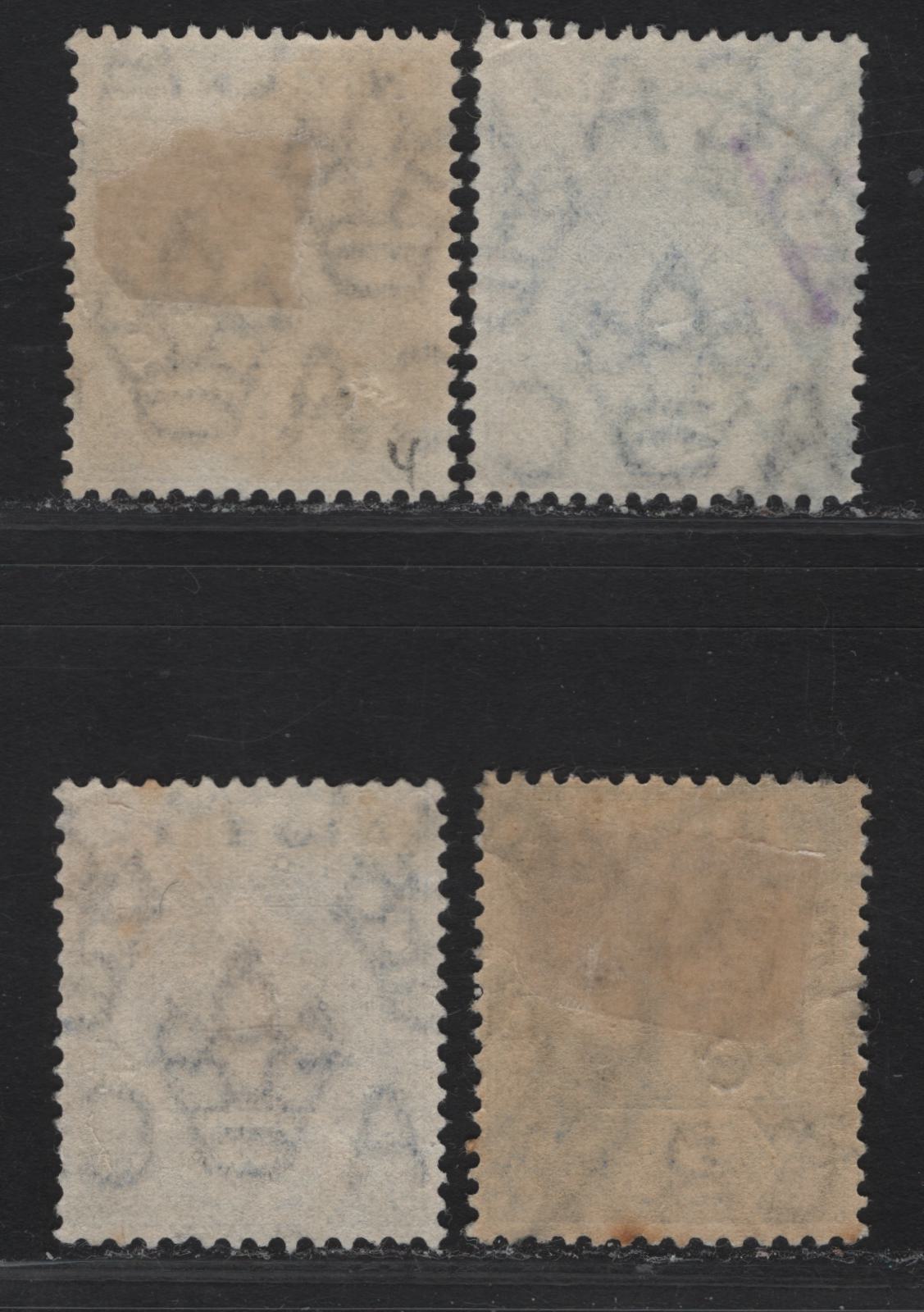 Lot 70 Nigeria #4-4a 2 1/2d Bright Blue, 2 1/2d Cobalt & Bright Blue, 2 1/2d Dull Blue, 2 1/2d Deep Bright Blue, 1914-1929 King George V Imperium Keyplate Issue, Wmk Multiple Crown CA, 4 Very Fine Used Singles On Paper With Transparent Watermark