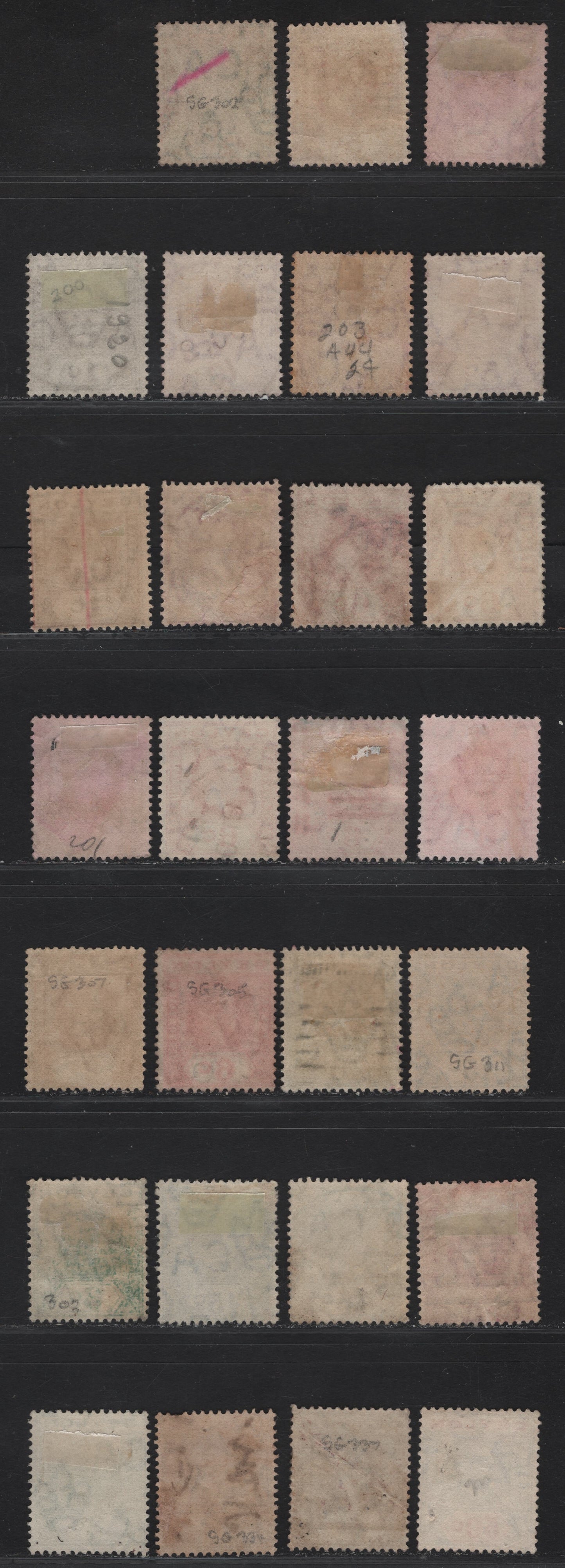 Lot 8 (C) Ceylon #301, 302, 303, 304, 306, 307-307a, 308a, 309, 310, 311-311a, 314, 333, 336, 337 1c Reddish Chocolate - 1c On 5c Purple, 1912-1925 King George V Imperium Keyplate Issue With Wmk Multiple Crown CA, 27 Fine Used Singles