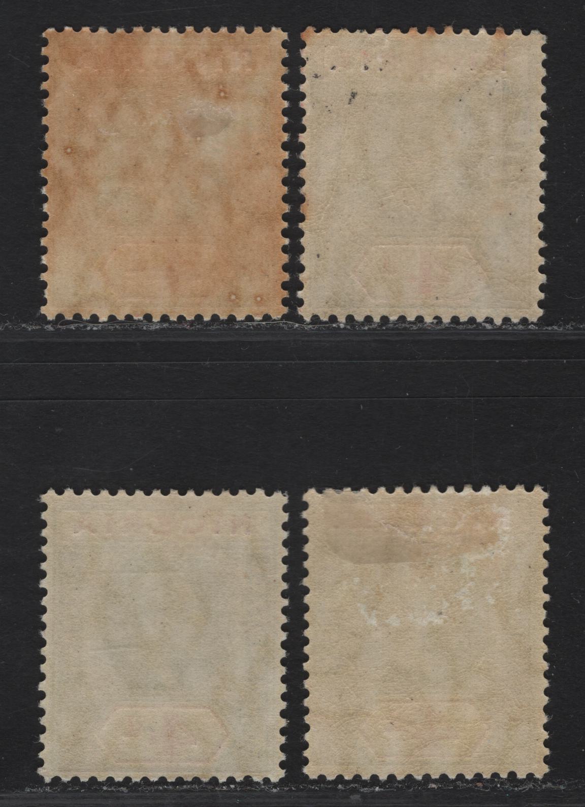 Lot 90 Nigeria #6 4d Shades(As Described), 1914-29 King George V Imperium Keyplate Issue, Wmk Multiple Crown CA, 4 VFOG Singles All On White Backed Paper