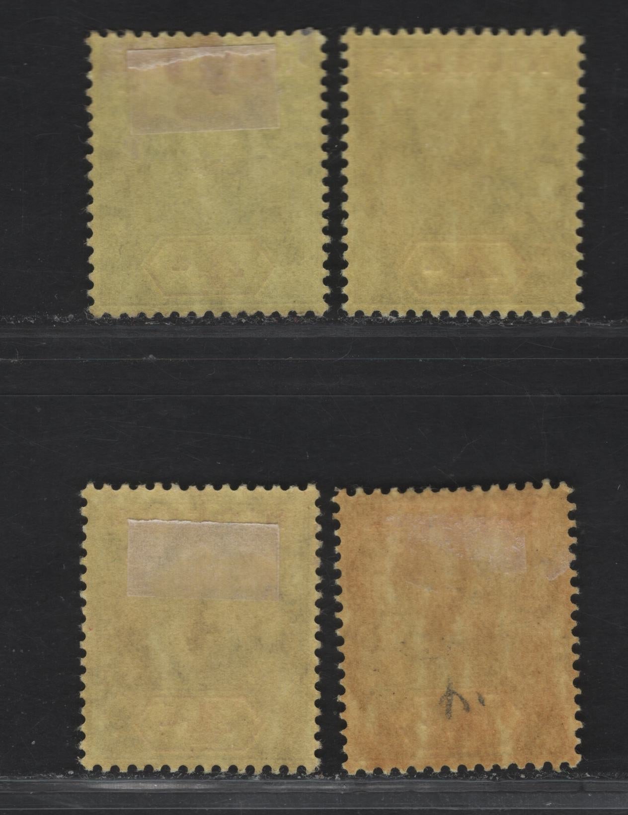 Lot 95 Nigeria SG#6a-b 4d Gray-Gray Black on Red King George V, 1914-1929 KGV Imperium Keyplate Issue, Wmk Multiple Crown CA, 3 VFOG Singles, Thick Deep Yellow & Regular Yellow Paper With Lemon Back
