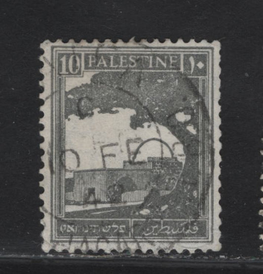 Lot 121 Palestine SG#97a 10m Gray Rachel's Tomb, 1927-1945 Pictorial Issue, A Fine Used Coil Single, Perf 14.5x14 Rather Than 14, Typical Guillotined Perfs At Right