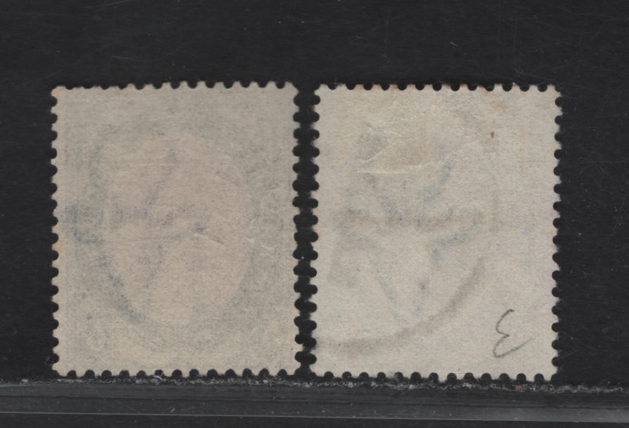 Lot 135 South Africa SG#15-16 5/- - 10/- Purple & Blue - Deep Blue & Olive Green King George V, 1913-1924 KGV Keyplates, 2 Fine Used Singles