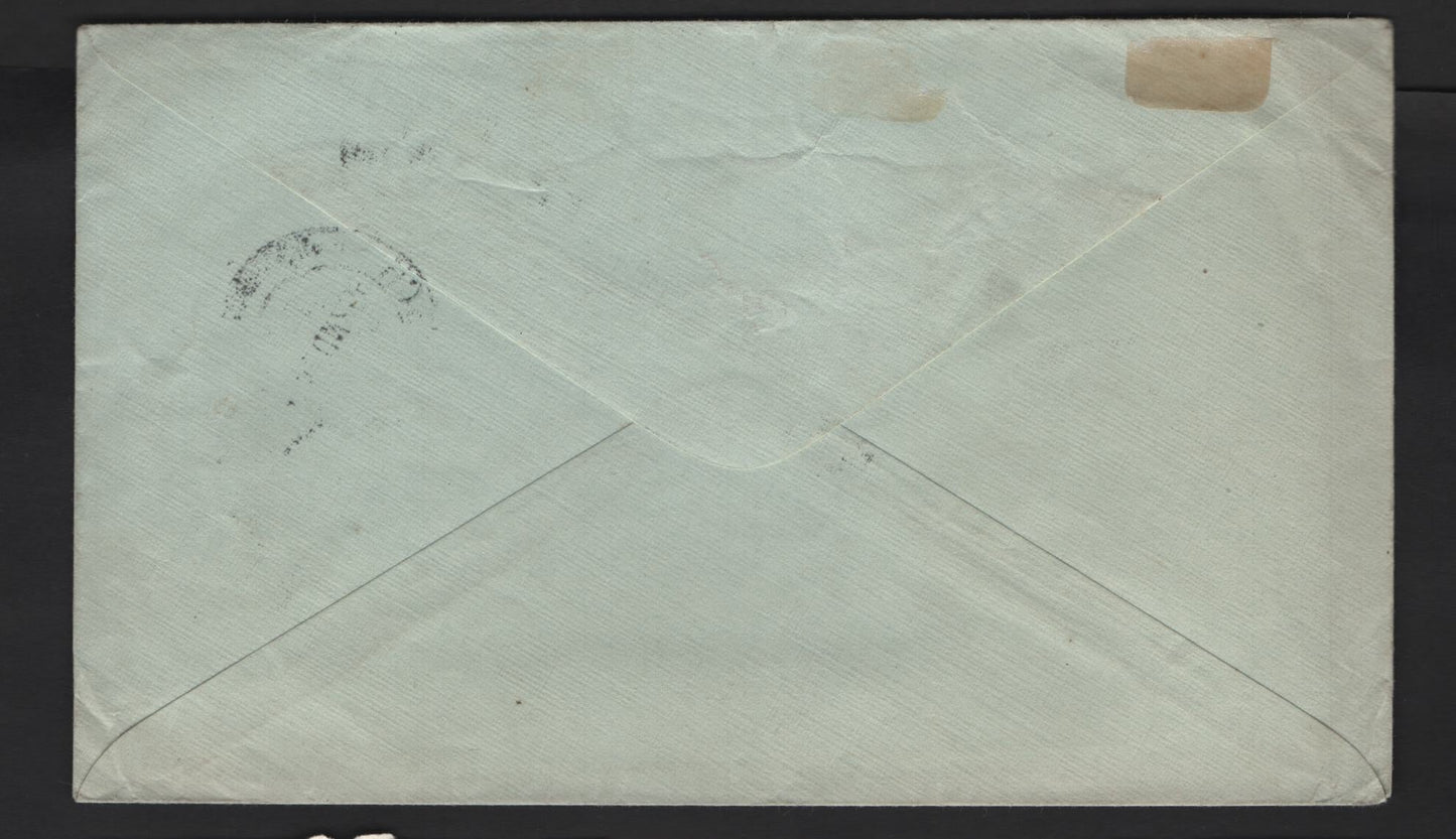 Lot 140 (C) South Africa SG#6, 27 2d - 3d Dull Purple & Ultramarine King George V & Airplane, 1913-1925 KGV Keyplate & Airmail Issues, A Very Fine Used Cover, Franked With 2 Singles, June 1926 Local Airmail To Durban, Natal