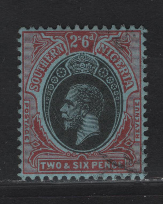 Lot 163 Southern Nigeria SG#53 2/6 Black & Red on Blue King George V, 1912 KGV Keyplate Issue, A Very Fine Used Single