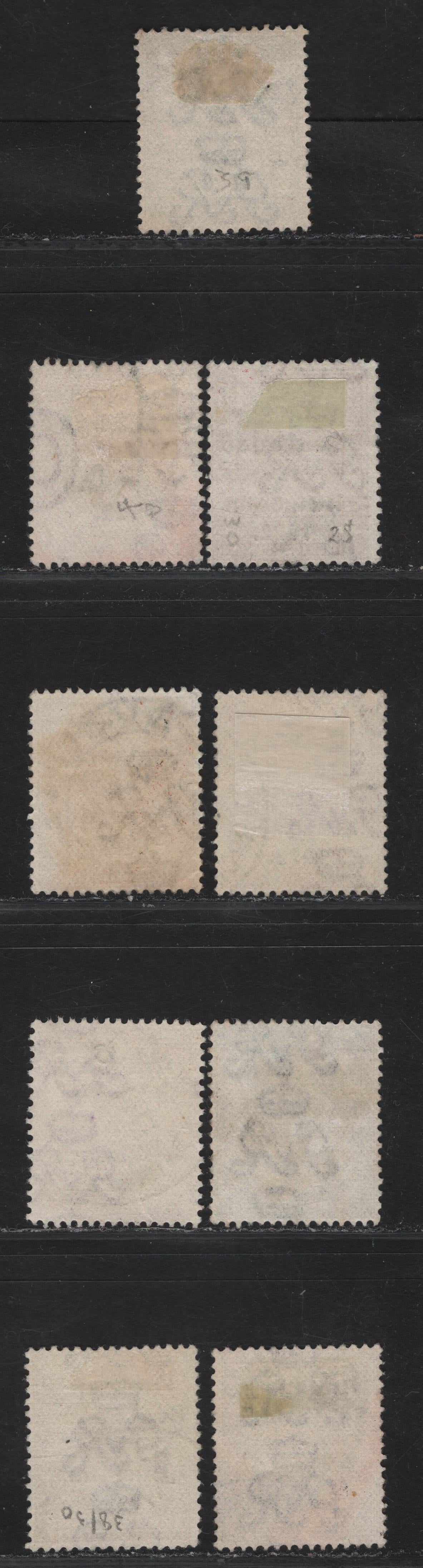 Lot 18 (C) Ireland SG#30-32a, 36, 38, 43 1/2d - 1.5d Green - Chestnut King George V, 1922 KGV Profile Heads Issue, 9 Fine/Very Fine Used Singles, Blue Back 2nd Thom Overprints