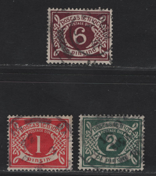 Lot 190 (C) Ireland SG#D2-D4 1d - 6d Carmine - Plum Numeral, 1925 Postage Dues, 3 Fine/Very Fine Used Singles