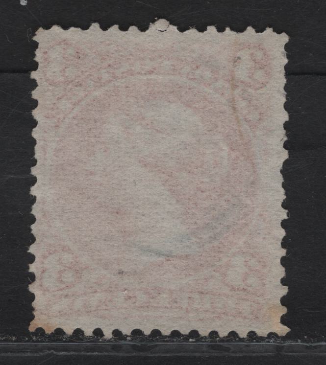 Lot 195 (C) Canada #25b 3c Pale Copper Red Queen Victoria, 1868-1876 Large Queen Issue, A Very Good Used Single, Very Thin Transparent Paper (FO-T), Very Scarce Variant Of Duckworth Paper 2, Several Short Perfs.