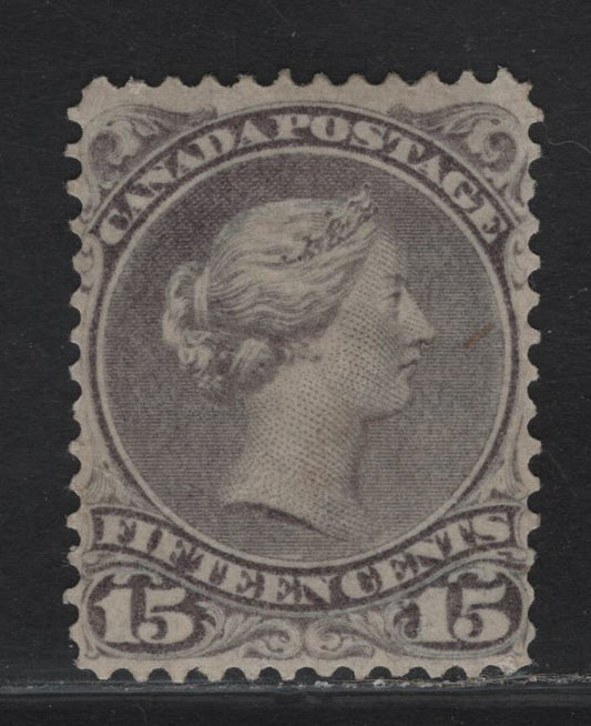 Lot 198 (C) Canada #30 15c Violet Gray Queen Victoria, 1868-1876 Large Queen Issue, A VFOG Single, 2nd Ottawa Printing, Paper SO-JJ, Perf 12.1.