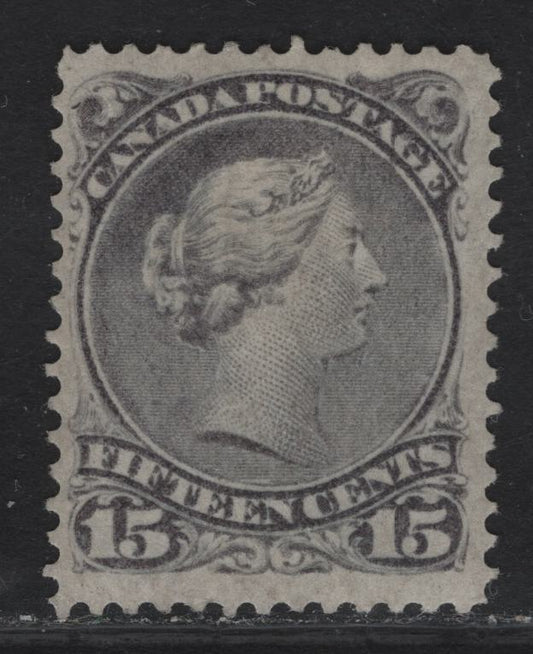 Lot 199 (C) Canada #30 15c Gray Queen Victoria, 1868-1876 Large Queen Issue, A FOG Single, 2nd Ottawa Printing, Paper SO-KK, Perf 12, Printing In The Gray Shade.