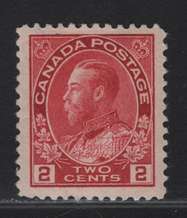 Lot 204 (C) Canada #106ii 2c Deep Rose Red King George V, 1911-1925 Admiral Issue, A VFNH Single, Retouched Frameline, ABN-E, Light Fingerprint On the Gum.