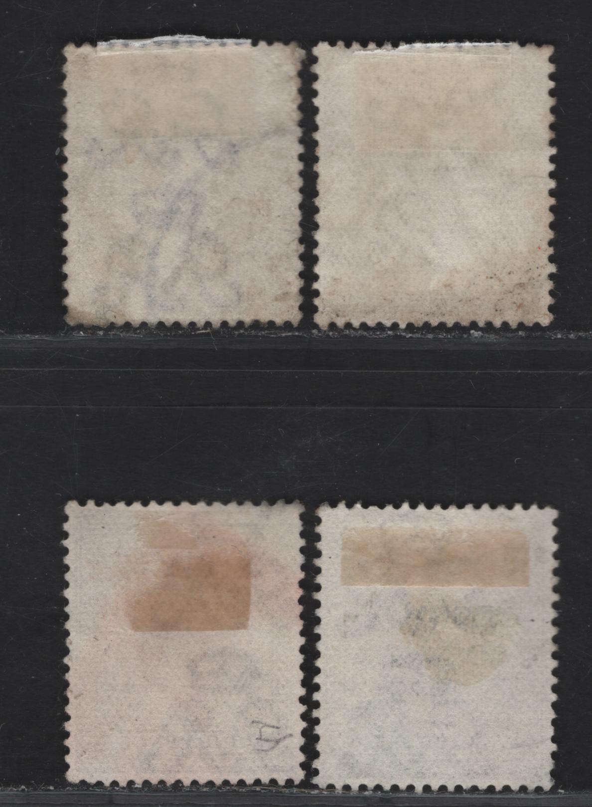 Lot 22 Ireland SG#59-60, 63, 61aa 5d - 1/- Yellow Brown - Bistre Brown King George V, 1922-1923 KGV Profile Heads Issue, 4 Fine/Very Fine Used Singles, Thom Irish Gree State Overprint