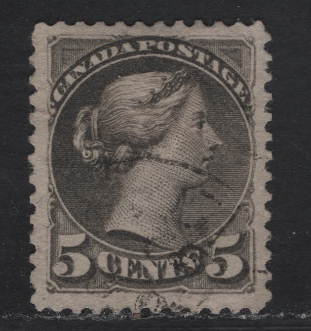 Lot 225 (C) Canada #42 5c Deep Gray Queen Victoria, 1888-1897 Small Queen Issue, A Very Fine Used Single, Early to Mid Second Ottawa Printing, Paper Type 2O-E, Perf 12.
