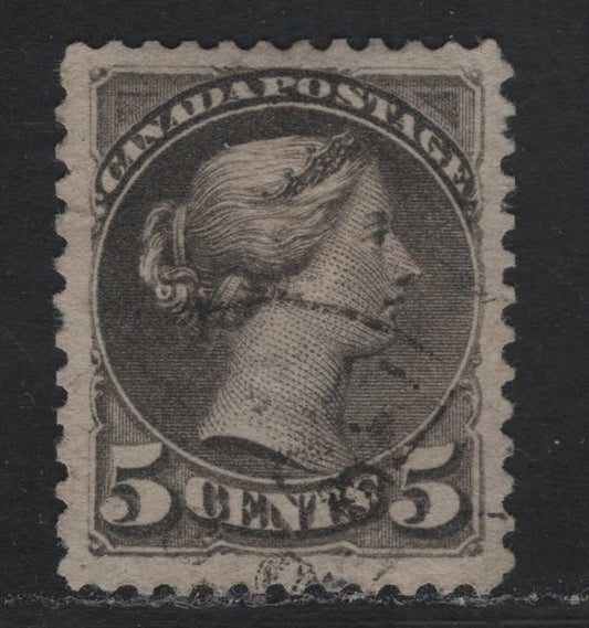 Lot 225 (C) Canada #42 5c Deep Gray Queen Victoria, 1888-1897 Small Queen Issue, A Very Fine Used Single, Early to Mid Second Ottawa Printing, Paper Type 2O-E, Perf 12.