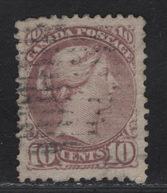 Lot 227 (C) Canada #40 10c Dull Rose Lilac Queen Victoria, 1870-1893 Small Queen Issue, A Very Fine Used Single, Mid-Montreal Printing With Large Margins, Paper Type MM-B, Perf 12x12.1.