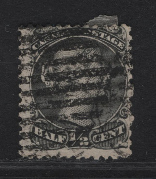 Lot 237 (C) Canada SC#21vi 1/2c Grey Black Queen Victoria, 1868-1897 Large Queen Issue, A Fine Used Single On Paper Type FO-M (Duckworth Paper 4)