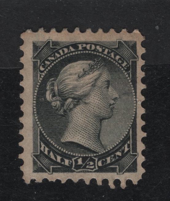 Lot 248 (C) Canada SC#34ii 1/2c Black Queen Victoria, 1870-1897 Small Queen Issue, A Fine OG Single Late Montreal Printing On Paper Type LM-D, Perf. 12