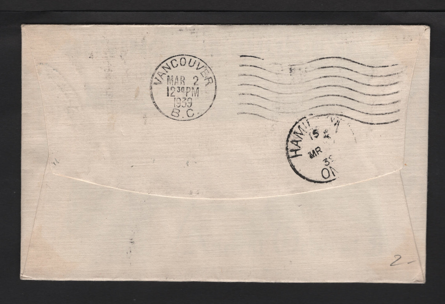 Lot 252 Canada #C6 6c Dull Blue On 1939 First Flight Cover For The Regina-Vancouver Flight, Crisp SON March 2, 1939 Regina CDS Cancel