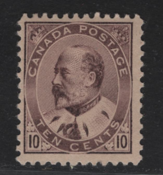 Lot 259 (C) Canada SC#93 10c Lilac Brown King Edward VII, 1903-1911 King Edward VII Issue, A Fine OG Single On Paper/Gum Type ABN-B, Design Size 17.5 x 21 mm