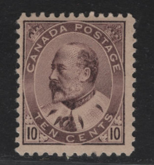 Lot 259 (C) Canada SC#93 10c Lilac Brown King Edward VII, 1903-1911 King Edward VII Issue, A Fine OG Single On Paper/Gum Type ABN-B, Design Size 17.5 x 21 mm