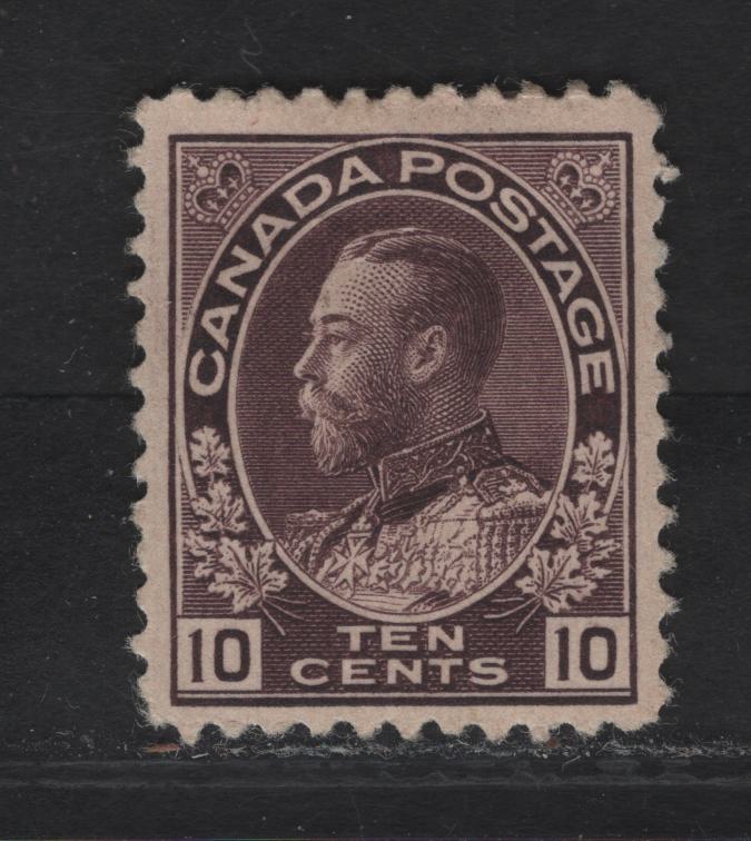 Lot 268 (C) Canada #116 10c Greyish Plum, 1911-1925 King George V Admiral Issue, A VFOG Single On Paper Type ABN-E