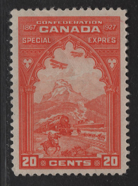 Lot 275 (C) Canada #E3 20c Red Orange, 1927 Special Delivery Stamps Issue, A VFOG Single On Paper/Gum Type ABN-R