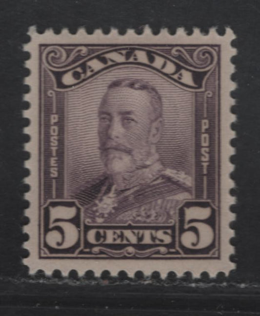 Lot 277 (C) Canada #153 5c Deep Dull Milky Violet, 1928-1929 King George V Scroll Issue, A VFOG Single On Paper ABN-M