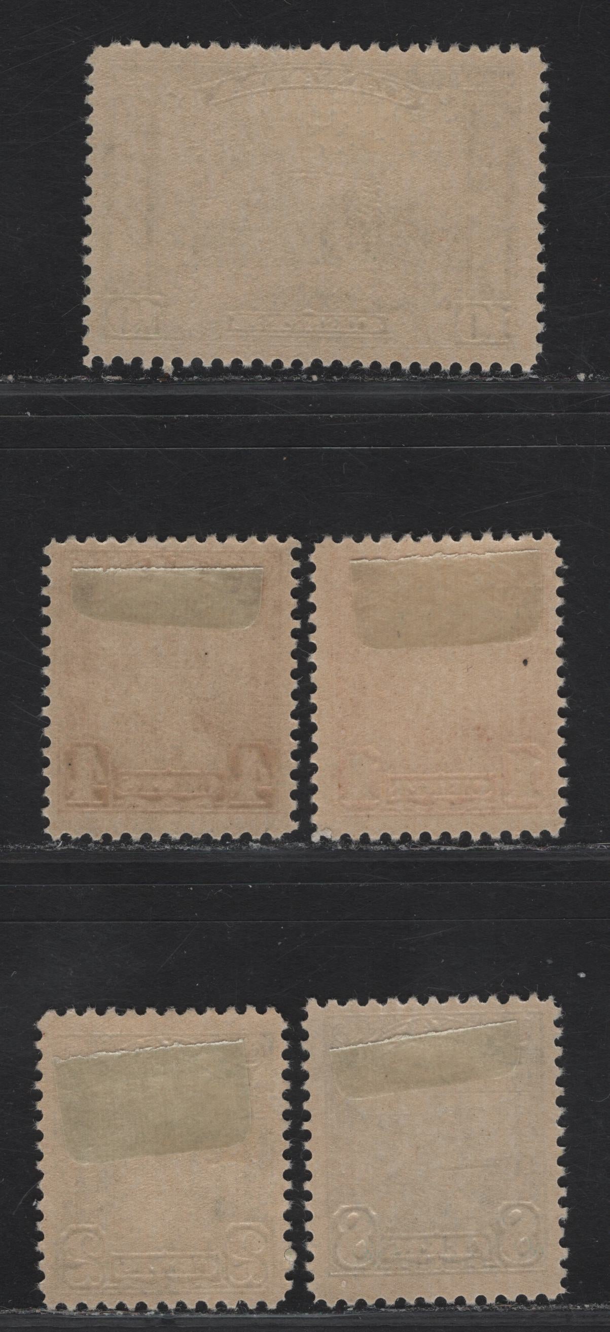 Lot 278 (C) Canada SC#149-150, 152, 154-155 1c-19c Orange, Green, Yellow Bistre, Dark Blue, Deep Yellow Green King George V & Mt. Hurd, 1928-1930 Scroll Issue, 5 Fine OG Singles On Paper/Gum Type ABN-M