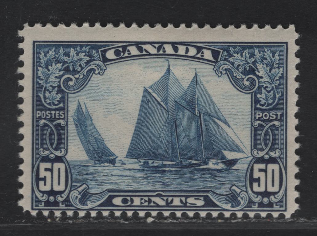 Lot 281 (C) Canada SC#158 50c Dark Blue Bluenose, 1928-1930 Scroll Issue, A Fine OG Single On Paper/Gum Type ABN-Q