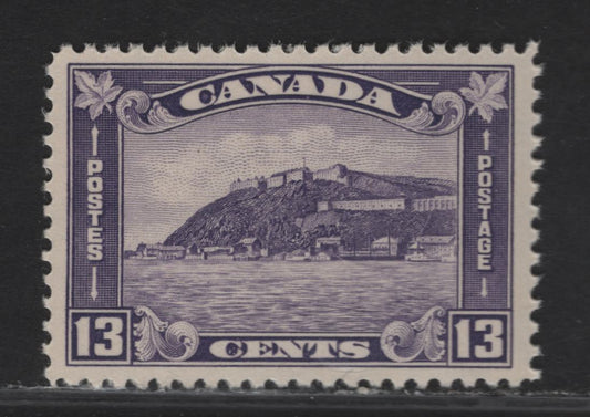 Lot 285 (C) Canada #201 13c Bluish Milky Violet Quebec Citadel, 1932 King George V Medallion Issue, A VFNH Single On Paper Type BABN-I, Perf 10.75x10.85
