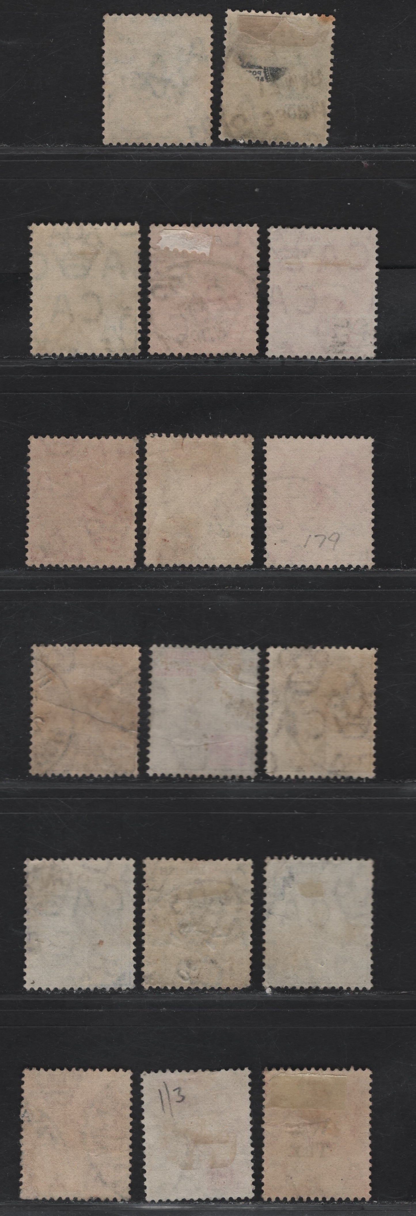 Lot 56 (C) British Guiana SG#259-a, 260-a, 261, b, 262-264, 271 1d - 12c Yellow Green - Orange & Violet King George V, 1913-1921 KGV Colonial Badge Keyplate, 10 Fine/Very Fine Used Singles, Multiple Crown CA Wmk, Listed & Unlisted Shade Varieties