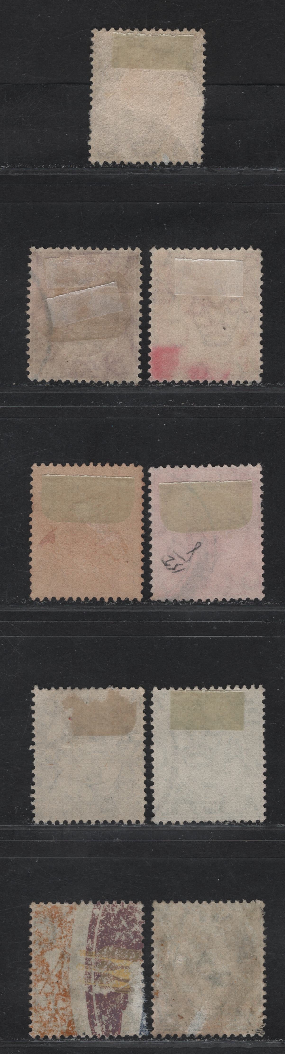 Lot 67 Straits Settlements SG#193-b, 194, 196, 198-b, 200-201 1c - 8c Green - Ultramarine King George V, 1912-1923 KGV Keyplates, 9 Very Fine Used Singles, Including Shades of the 1c Green & 4c Rose Scarlet & Carmine, Multiple Crown CA Wmk