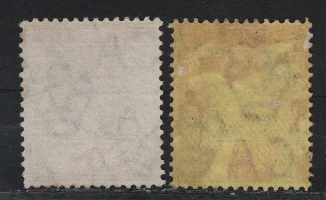 Lot 83 (C) St Helena SG#85-86 4d - 6d Black & Red - Dull& Deep Purple King George V, 1913 KGV Keyplates, 2 Fine/Very Fine Used Singles, Multiple Crown CA Wmk