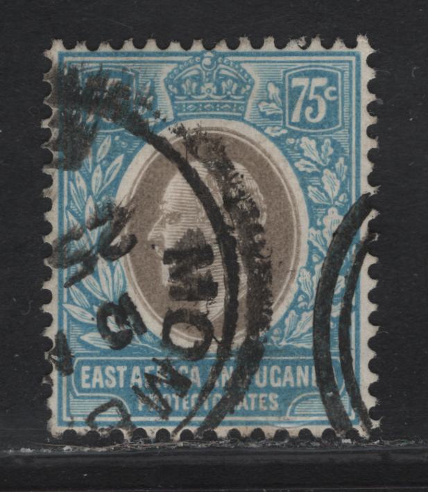 Lot 97 KUT SG#42 75c Gray & Pale Blue on Chalky Paper King Edward VII, 1907-1908 King Edward VII Issue, 2 Very Fine Used Singles, Multiple Crown CA Wmk