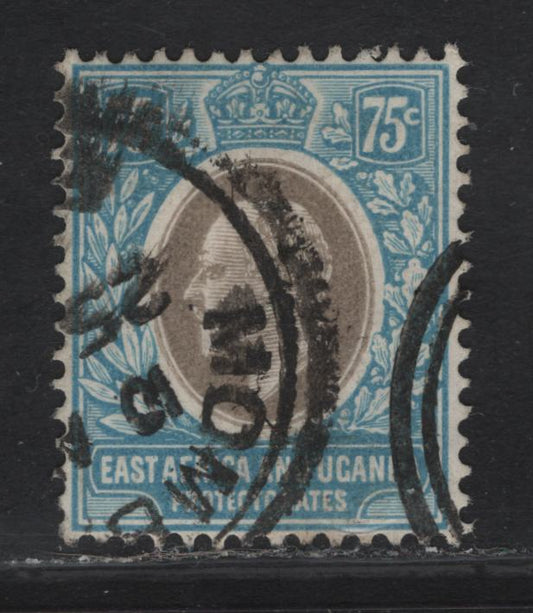 Lot 97 KUT SG#42 75c Gray & Pale Blue on Chalky Paper King Edward VII, 1907-1908 King Edward VII Issue, 2 Very Fine Used Singles, Multiple Crown CA Wmk