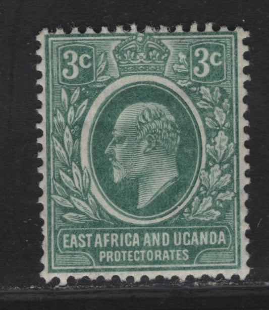 Lot 98 KUT SG#35a 3c Blue Green King Edward VII, 1907-1908 King Edward VII Issue, A VFOG Single, Multiple Crown CA Wmk