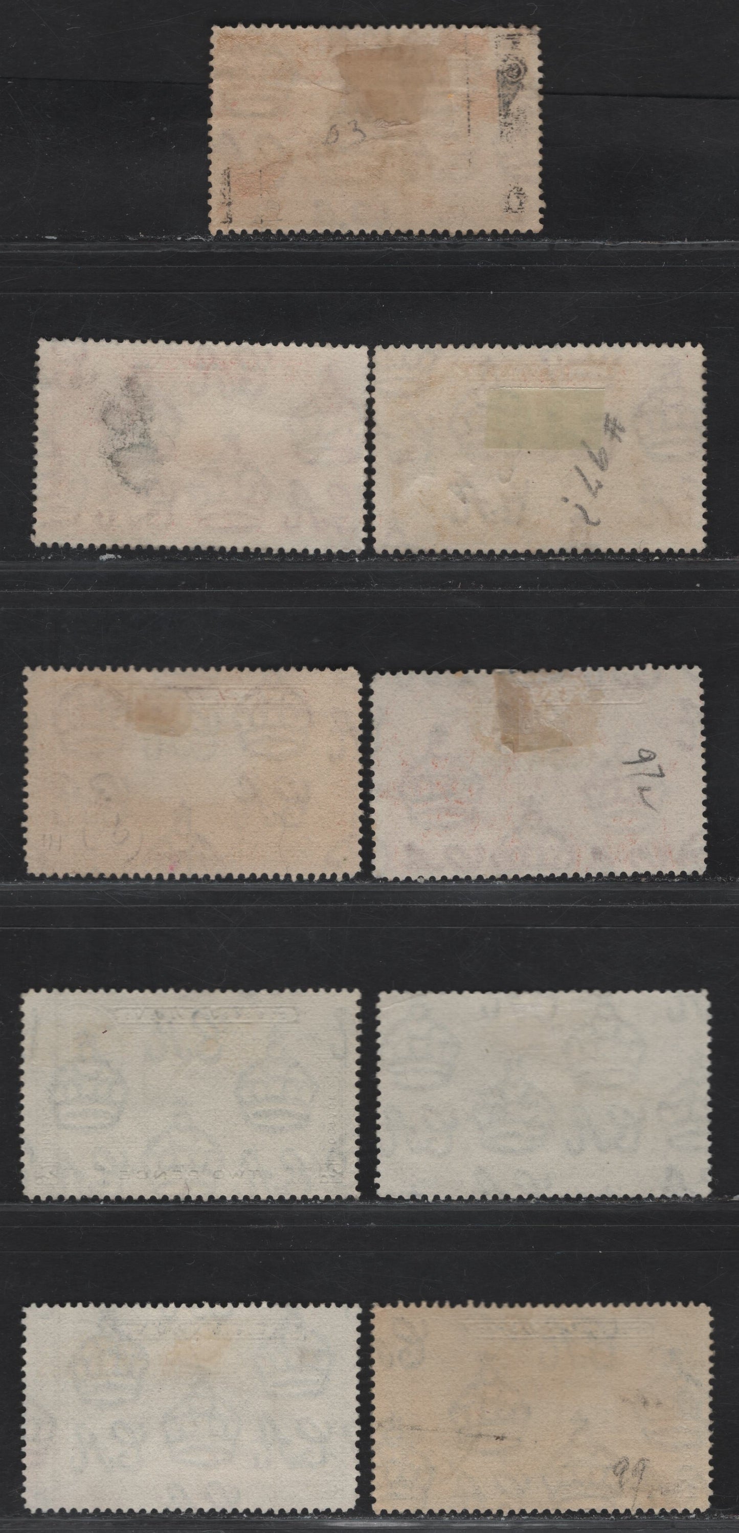 Lot 109 Gibraltar SG#110-111a, 112-a, 113 1d - 3d Carmine Red - Deep Blue Rock of Gibraltar, 1931-1933 KGV Rock of Gibraltar View Issue, 6 Fine/Very Fine Used Singles, Perf 14x13.5x14 on 1.5d& 2d, Perf 14 On Others