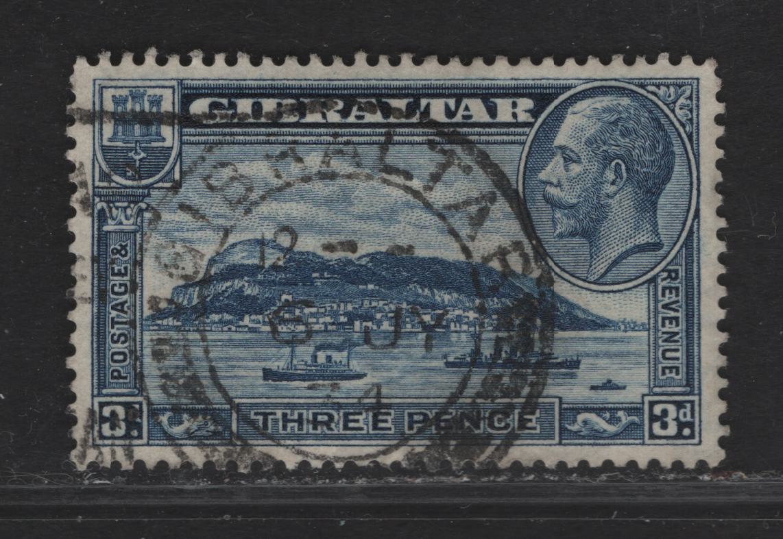 Lot 110 Gibraltar SG#113a 3d Blue Rock of Gibraltar, 1931-1933 KGV Rock of Gibraltar View Issue, A Very Fine Used Single