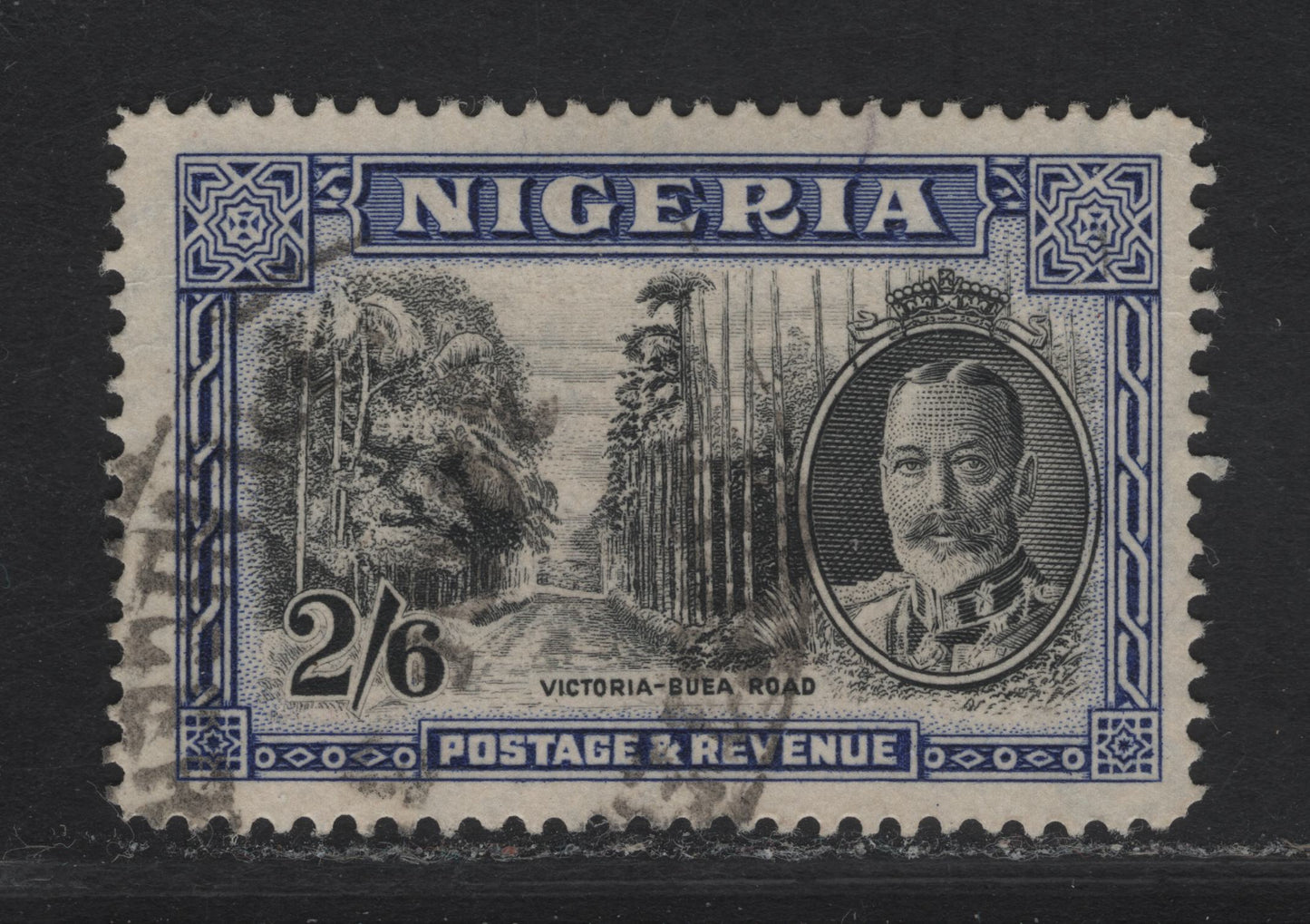 Lot 134 Nigeria SG#42 2/6 Black & Ultramarine Victoria-Buea Road, 1938-1951 Pictorial Issue, A Very Fine Used Single