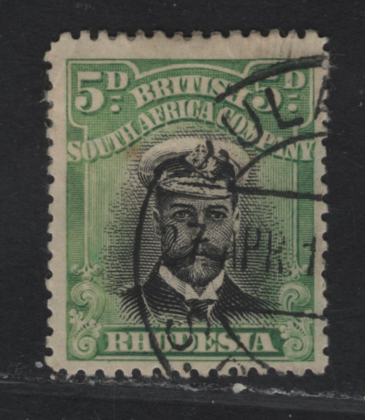 Lot 152 (C) Rhodesia SG#212 5d Black & Green - Black & Bright Purple King George V, 1913-1919 Admiral Issue, A Fine Used Singles, Die 1, Perf 14