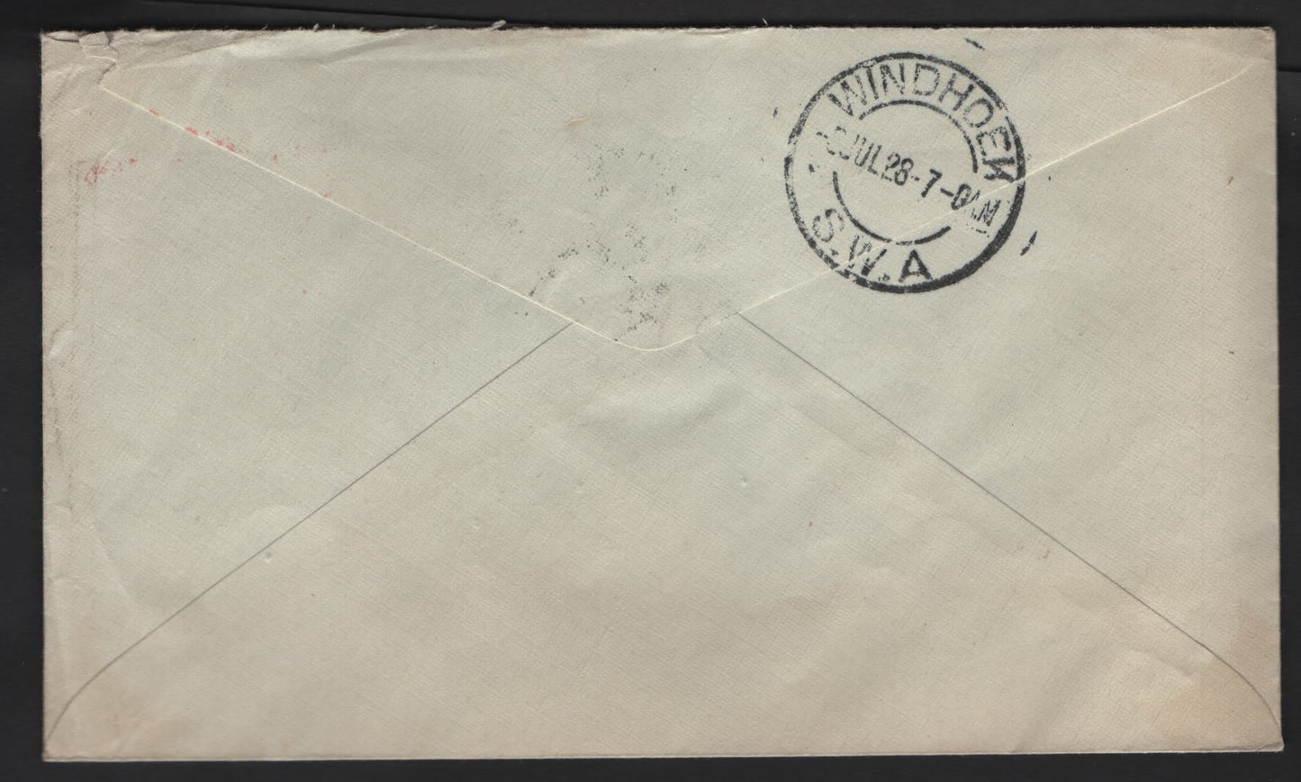 Lot 167 (C) South West Africa SG#D28 1d Black & Rose Numerals, 1923-1926 Postage Dues, A Very Fine Used Cover, Franked With A Pair, Setting VI, 9.5mm Between Lines Of Overprint, Used on Philatelic Exhibition Cover.